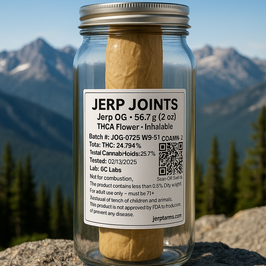 Jerp Joint – Double-Decker (2oz Pre-Roll with Glass Tip – 56g of THCA Flower)